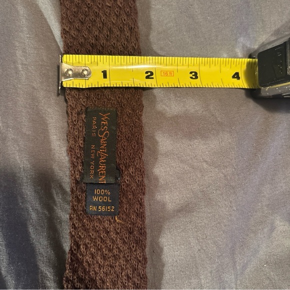 Yves Saint Laurent Brown Wool Knit Tie authentic - Picture 7 of 7
